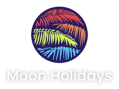 Moon Holidays - white text square logo reg color