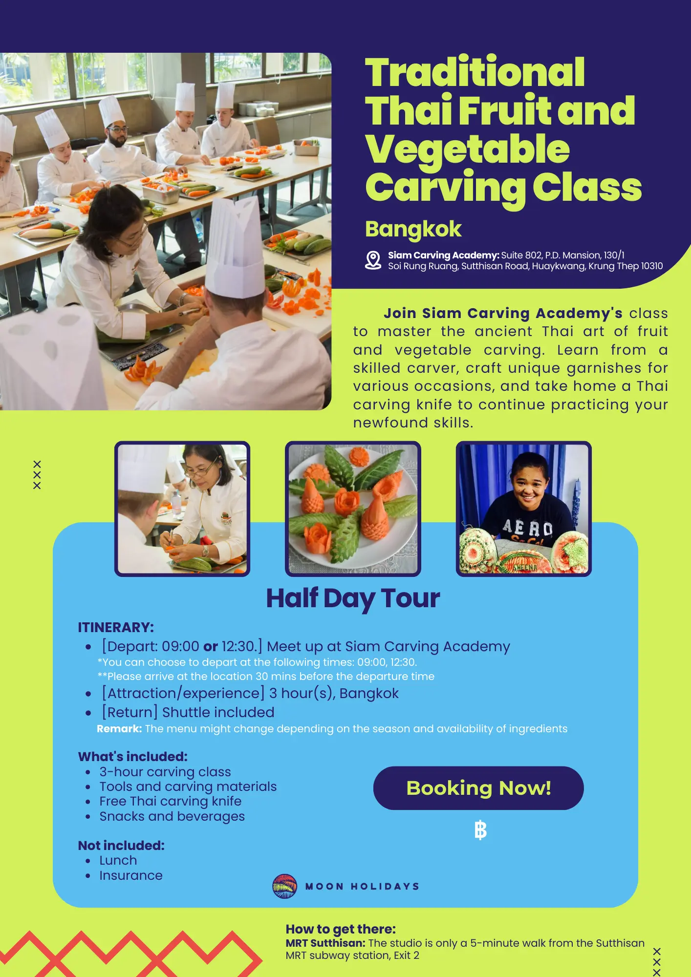 HALF DAY - Traditional Thai Fruit and Vegetable Carving Class